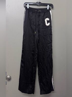 CELINE BLACK SIDE-STRIPE TRACK PANTS SIZE S